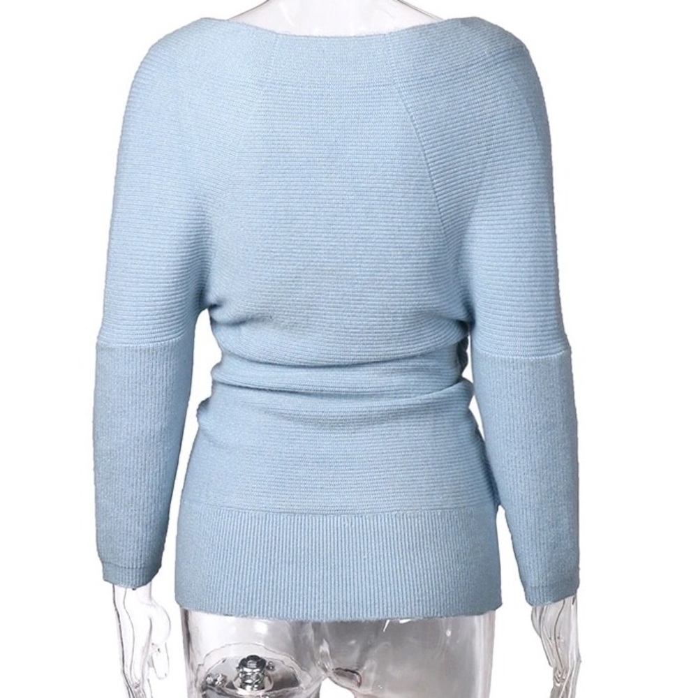 Off Shoulders Sweater, Wrap Sweater - Picture 3 of 7